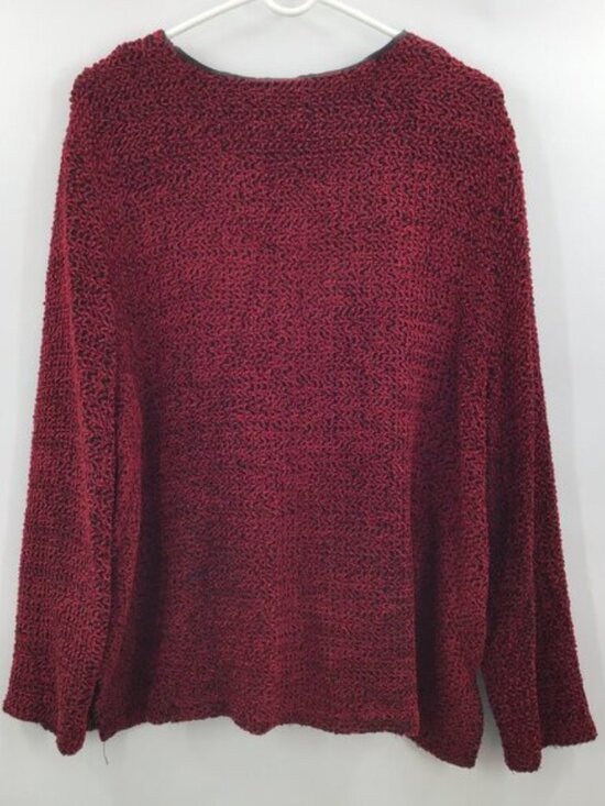Vintage 1990s Red Chenille Blazer Women's 2X V-Neck Long Sleeve Made in the USA - Picture 4 of 9